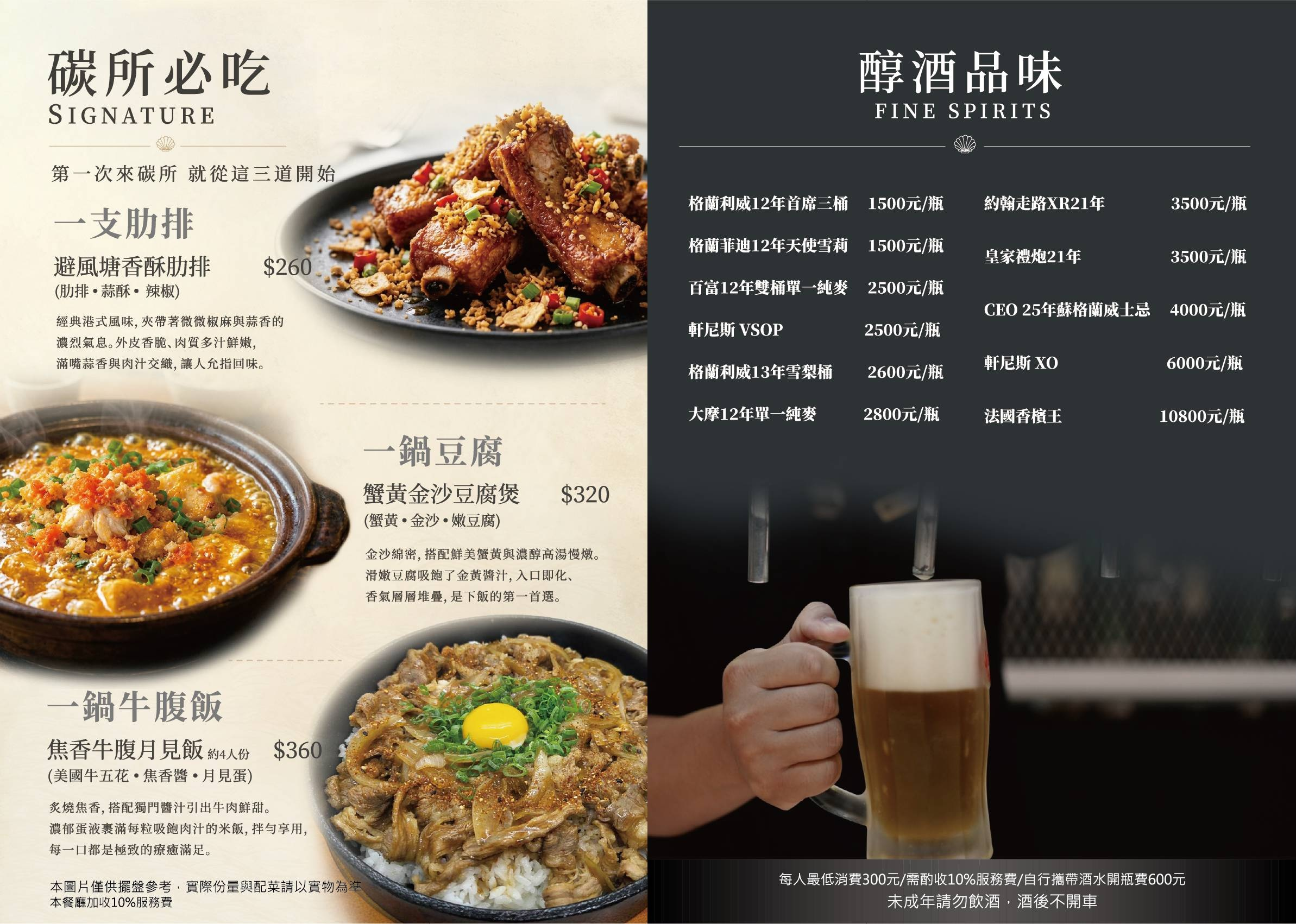 碳所音樂餐廳完整菜單第2頁：推薦料理與酒款